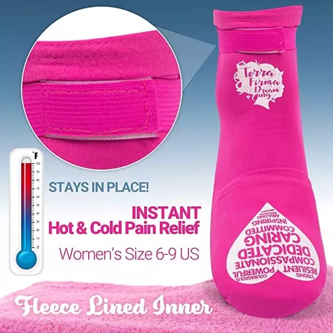 Cold Therapy Socks for Foot and Heel Injuries, Swelling - Pink